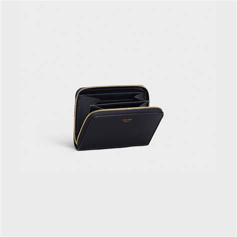 celine compact wallet in grained calfskin